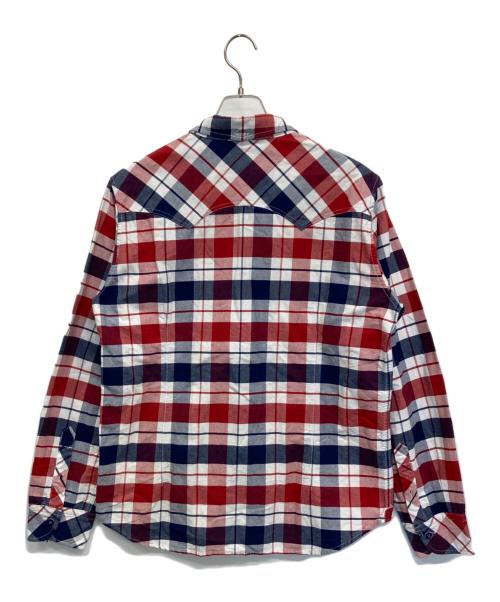 TMT（ティーエムティー）TMT (ティーエムティー) 長袖シャツ レッド×ネイビー×ホワイト サイズ:XLの古着・服飾アイテム