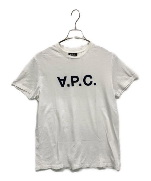 A.P.C.（アーペーセー）A.P.C. (アーペーセー) 半袖カットソー ホワイト×ブラック サイズ:SIZE Mの古着・服飾アイテム