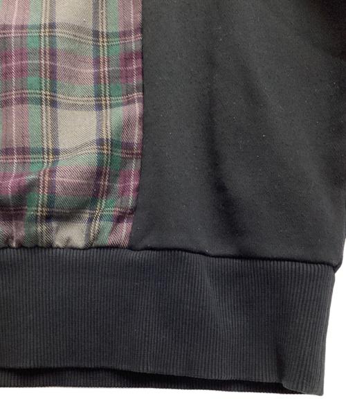 FRED PERRY（フレッドペリー）FRED PERRY (フレッドペリー) タータンパネルスウェットシャツ ブラック×グレー サイズ:SIZE Mの古着・服飾アイテム