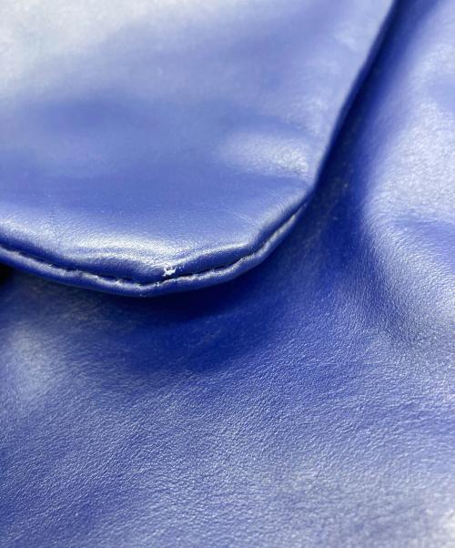 MM6 Maison Margiela（エムエムシックスメゾンマルジェラ）MM6 Maison Margiela (エムエムシックスメゾンマルジェラ) 巾着レザーリュック ブルーの古着・服飾アイテム