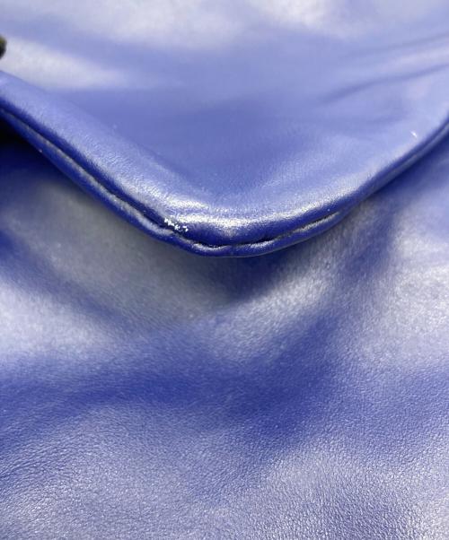 MM6 Maison Margiela（エムエムシックスメゾンマルジェラ）MM6 Maison Margiela (エムエムシックスメゾンマルジェラ) 巾着レザーリュック ブルーの古着・服飾アイテム