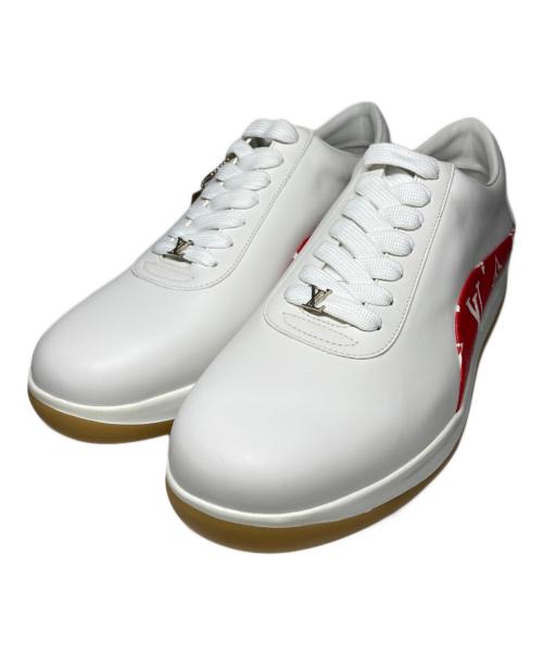 LOUIS VUITTON（ルイ ヴィトン）LOUIS VUITTON (ルイ ヴィトン) Supreme (シュプリーム) ローカットスニーカー ホワイト×レッド サイズ:SIZE 7の古着・服飾アイテム