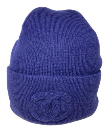 Chanel シャネル　ニット帽　ネイビー 中古・古着通販】CHANEL (シャネル) ニット帽 ネイビー｜ブランド