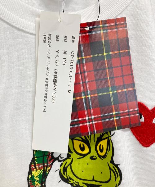 COMME des GARCONS（コムデギャルソン）COMME des GARCONS (コムデギャルソン) HEART GRINCH TEE ホワイト サイズ:M 未使用品の古着・服飾アイテム