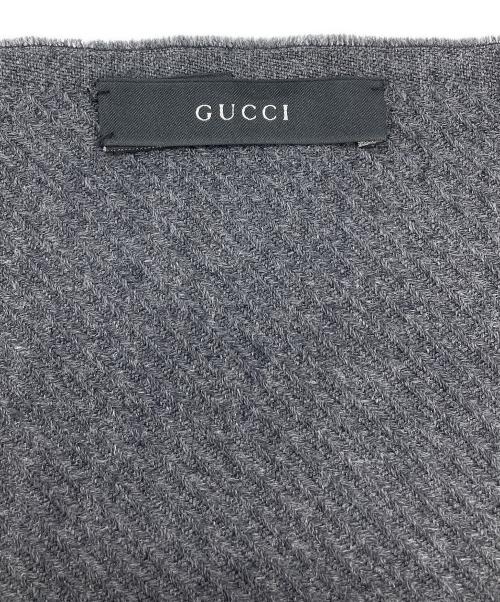GUCCI（グッチ）GUCCI (グッチ) マフラー ブラック×ブルーの古着・服飾アイテム