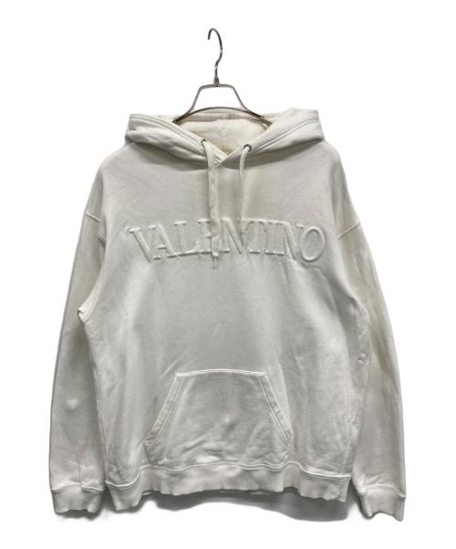 VALENTINO（ヴァレンティノ）VALENTINO (ヴァレンティノ) プルオーバーパーカー ホワイト サイズ:Sの古着・服飾アイテム