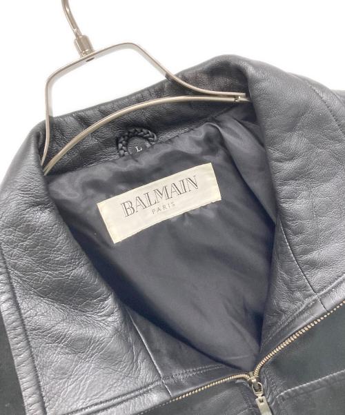 BALMAIN（バルマン）BALMAIN (バルマン) レザージャケット ブラック サイズ:Lの古着・服飾アイテム