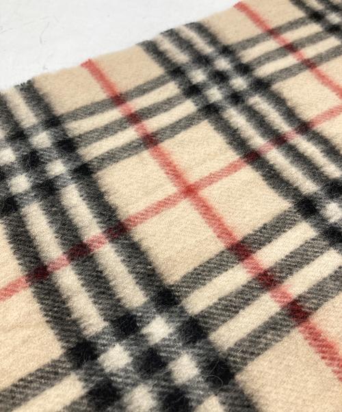 BURBERRY LONDON（バーバリーロンドン）BURBERRY LONDON (バーバリーロンドン) マフラー ベージュブラック×レッドの古着・服飾アイテム
