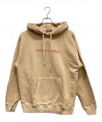 DIESELディーゼル）の古着「プルオーバーパーカー」｜ベージュ×オレンジ