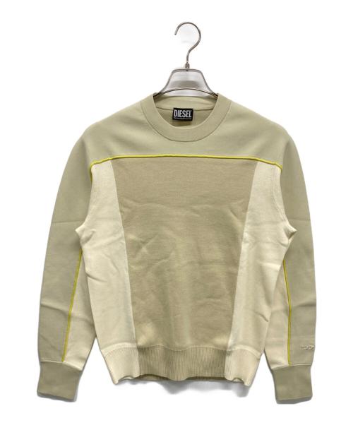 DIESEL（ディーゼル）DIESEL (ディーゼル) スウェットライクニット ライトグリーン×イエロー サイズ:XS 未使用品の古着・服飾アイテム