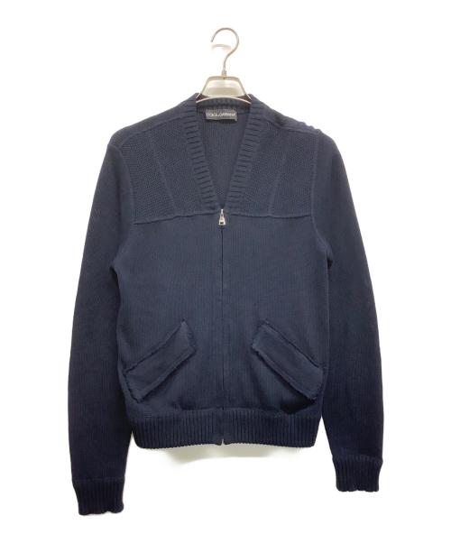 DOLCE & GABBANA（ドルチェ＆ガッバーナ）DOLCE & GABBANA (ドルチェ＆ガッバーナ) ジップニット ネイビー サイズ:46の古着・服飾アイテム