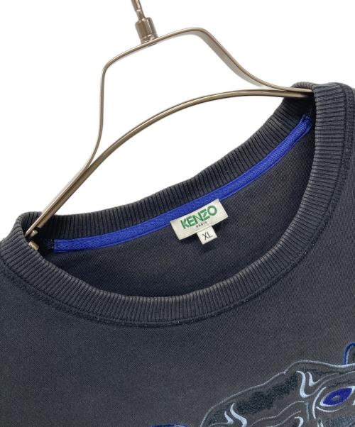 KENZO（ケンゾー）KENZO (ケンゾー) クルーネックスウェット ブラック×ブルー サイズ:SIZE XLの古着・服飾アイテム