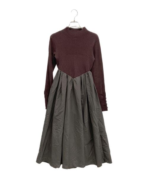 COHINA（コヒナ）COHINA (コヒナ) 切替ワンピース ブラウン サイズ:SIZE Sの古着・服飾アイテム