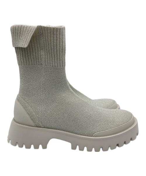 emmi eco（エミエコ）emmi eco (エミエコ) ニットブーツ ホワイト サイズ:22.5ｃｍの古着・服飾アイテム