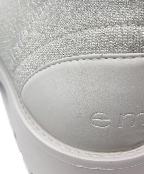 emmi eco（エミエコ）emmi eco (エミエコ) ニットブーツ ホワイト サイズ:22.5ｃｍの古着・服飾アイテム