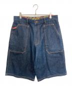 PLATINUM FUBUプラチナムフブ）の古着「ショートパンツ」｜インディゴ
