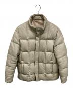 comme ca du modeコムサデモード）の古着「レザーダウンジャケット」｜ベージュ