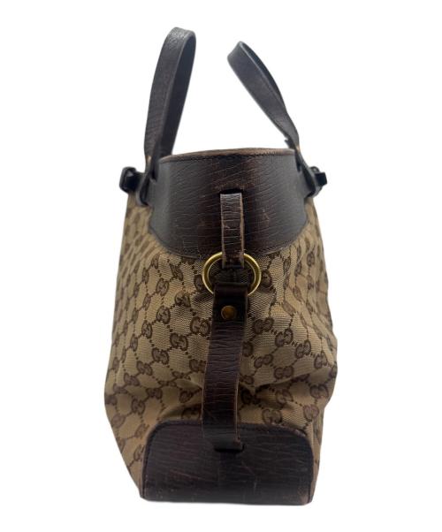 GUCCI（グッチ）GUCCI (グッチ) GGキャンパス トートバッグ ブラウンの古着・服飾アイテム