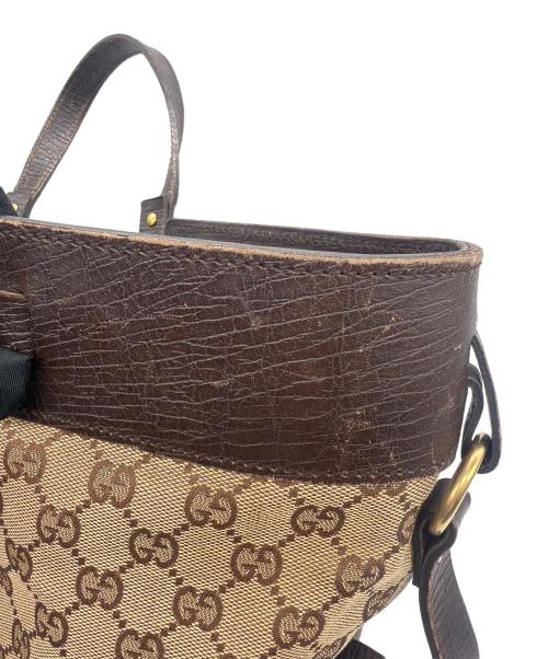 GUCCI（グッチ）GUCCI (グッチ) GGキャンパス トートバッグ ブラウンの古着・服飾アイテム