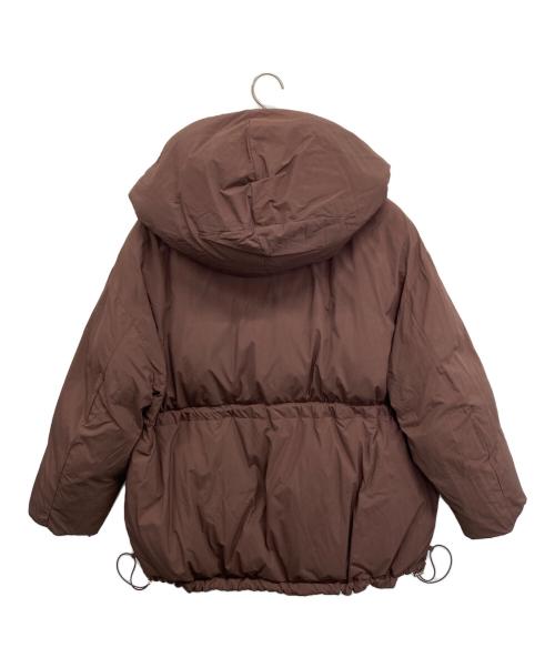 MAISON SPECIAL（メゾンスペシャル）MAISON SPECIAL (メゾンスペシャル) Plaid Hoodie Scarf Middle Down Coat ブラウン×ブルー サイズ:Mの古着・服飾アイテム