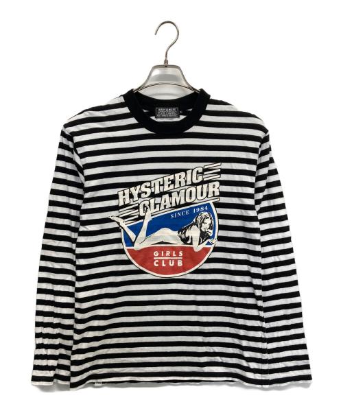 Hysteric Glamour（ヒステリックグラマー）Hysteric Glamour (ヒステリックグラマー) 長袖カットソー ブラック×ホワイト サイズ:Sの古着・服飾アイテム