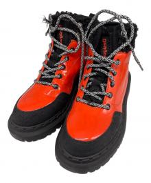 Desigual（デシグアル）の古着「レースアップシューズ」｜ブラック×オレンジ