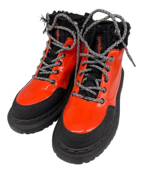 Desigual（デシグアル）Desigual (デシグアル) レースアップシューズ ブラック×オレンジ サイズ:24の古着・服飾アイテム