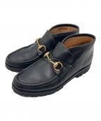 GUCCIグッチ）の古着「ホースビットモカシンブーツ」｜ブラック