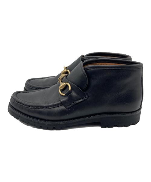 GUCCI（グッチ）GUCCI (グッチ) ホースビットモカシンブーツ ブラック サイズ:	SIZE 23cmの古着・服飾アイテム