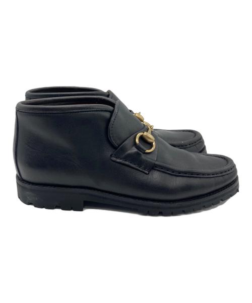 GUCCI（グッチ）GUCCI (グッチ) ホースビットモカシンブーツ ブラック サイズ:	SIZE 23cmの古着・服飾アイテム