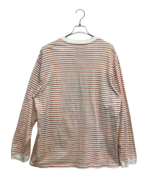 SUPREME（シュプリーム）SUPREME (シュプリーム) Thin Stripe L/S TOP ホワイト×オレンジ サイズ:Mの古着・服飾アイテム