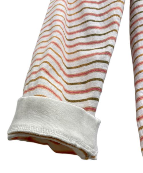 SUPREME（シュプリーム）SUPREME (シュプリーム) Thin Stripe L/S TOP ホワイト×オレンジ サイズ:Mの古着・服飾アイテム