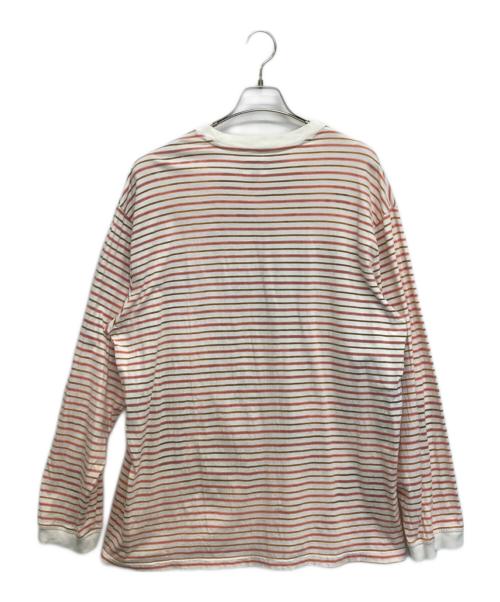 SUPREME（シュプリーム）SUPREME (シュプリーム) Thin Stripe L/S TOP ホワイト×オレンジ サイズ:Mの古着・服飾アイテム