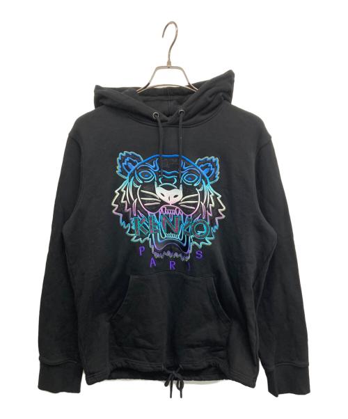 KENZO（ケンゾー）KENZO (ケンゾー) プルオーバーパーカー ブラック×ブルー サイズ:SIZE Mの古着・服飾アイテム