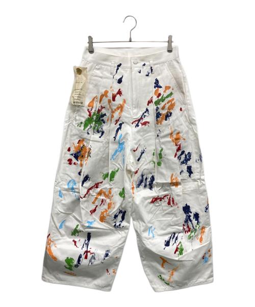 SHINYA KOZUKA（シンヤコズカ）SHINYA KOZUKA (シンヤコズカ) Hi BAGGY WITH HAND PAINTING ホワイト サイズ:Mの古着・服飾アイテム