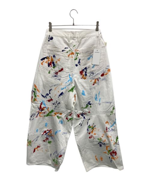 SHINYA KOZUKA（シンヤコズカ）SHINYA KOZUKA (シンヤコズカ) Hi BAGGY WITH HAND PAINTING ホワイト サイズ:Mの古着・服飾アイテム