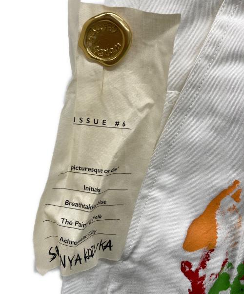 SHINYA KOZUKA（シンヤコズカ）SHINYA KOZUKA (シンヤコズカ) Hi BAGGY WITH HAND PAINTING ホワイト サイズ:Mの古着・服飾アイテム