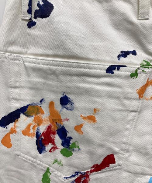 SHINYA KOZUKA（シンヤコズカ）SHINYA KOZUKA (シンヤコズカ) Hi BAGGY WITH HAND PAINTING ホワイト サイズ:Mの古着・服飾アイテム