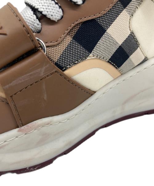 BURBERRY（バーバリー）BURBERRY (バーバリー) RAMSEY Low Sneakers ブラウン×ベージュ サイズ:SIZE 24cmの古着・服飾アイテム