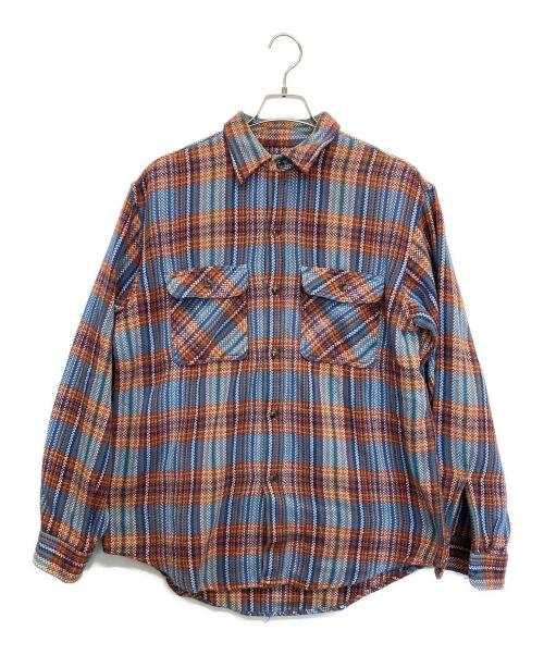 SUGAR CANE（シュガーケーン）SUGAR CANE (シュガーケーン) 長袖シャツ オレンジ×ブルー×ホワイト サイズ:Lの古着・服飾アイテム