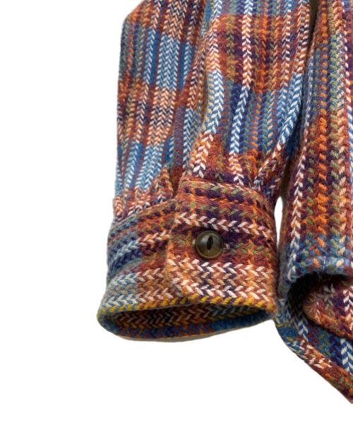 SUGAR CANE（シュガーケーン）SUGAR CANE (シュガーケーン) 長袖シャツ オレンジ×ブルー×ホワイト サイズ:Lの古着・服飾アイテム