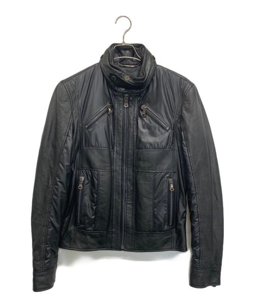 DOLCE & GABBANA（ドルチェ＆ガッバーナ）DOLCE & GABBANA (ドルチェ＆ガッバーナ) レザーブルゾン ブラック サイズ:46の古着・服飾アイテム