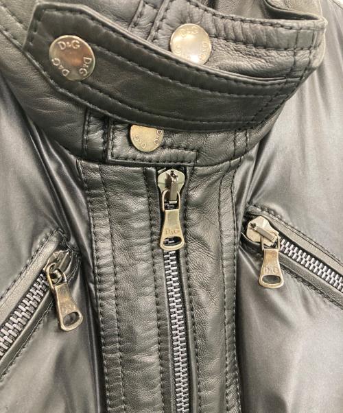 DOLCE & GABBANA（ドルチェ＆ガッバーナ）DOLCE & GABBANA (ドルチェ＆ガッバーナ) レザーブルゾン ブラック サイズ:46の古着・服飾アイテム