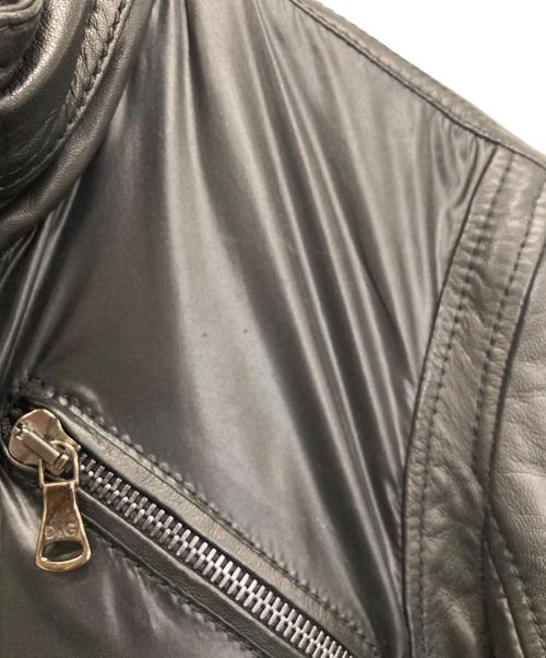 DOLCE & GABBANA（ドルチェ＆ガッバーナ）DOLCE & GABBANA (ドルチェ＆ガッバーナ) レザーブルゾン ブラック サイズ:46の古着・服飾アイテム