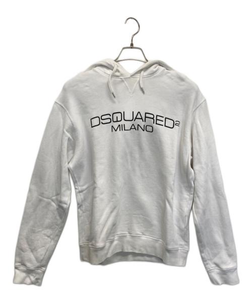 DSQUARED2（ディースクエアード）DSQUARED2 (ディースクエアード) プルオーバーパーカー ホワイト サイズ:Sの古着・服飾アイテム