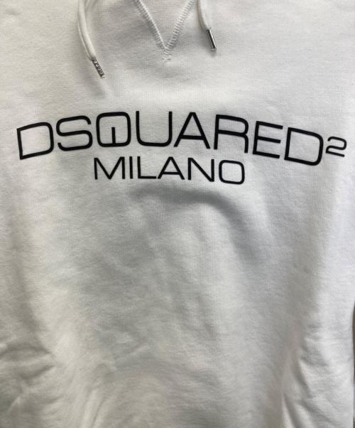 DSQUARED2（ディースクエアード）DSQUARED2 (ディースクエアード) プルオーバーパーカー ホワイト サイズ:Sの古着・服飾アイテム