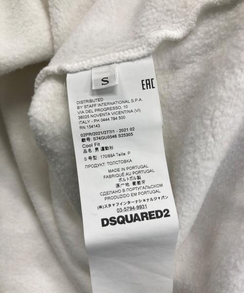 DSQUARED2（ディースクエアード）DSQUARED2 (ディースクエアード) プルオーバーパーカー ホワイト サイズ:Sの古着・服飾アイテム