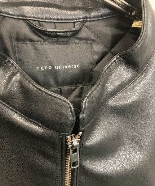 nano・universe（ナノ・ユニバース）nano・universe (ナノ・ユニバース) フェイクレザージャケット ブラック サイズ:Mの古着・服飾アイテム