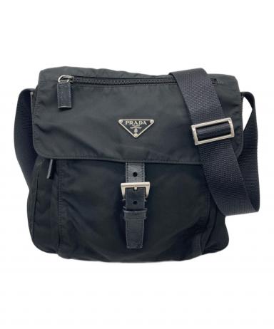 PRADA プラダ ショルダーバッグ  黒 【古着】【中古】【送料無料】 中古・古着通販】PRADA (プラダ) ショルダーバッグ ブラック｜ブランド