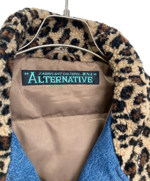 RNA MEDIA（アールエヌエーメディア）RNA MEDIA (アールエヌエーメディア) 中綿ジャケット ブルー×ブラウン サイズ:Mの古着・服飾アイテム